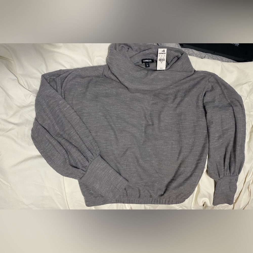 Express women’s  grey cowl neck lightweight sweater. Extra Small